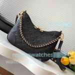 Replica L--V Black Embossed Monogram Boulogne Shoudler Bag M12930